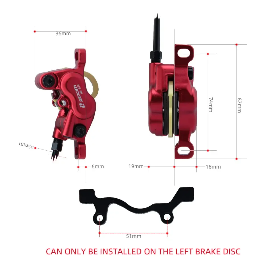 ZOOM HB-876E 4-piston rem hidr - Zoom Hydraulic Brake 4 Piston E-Scooter ulasan dan harga