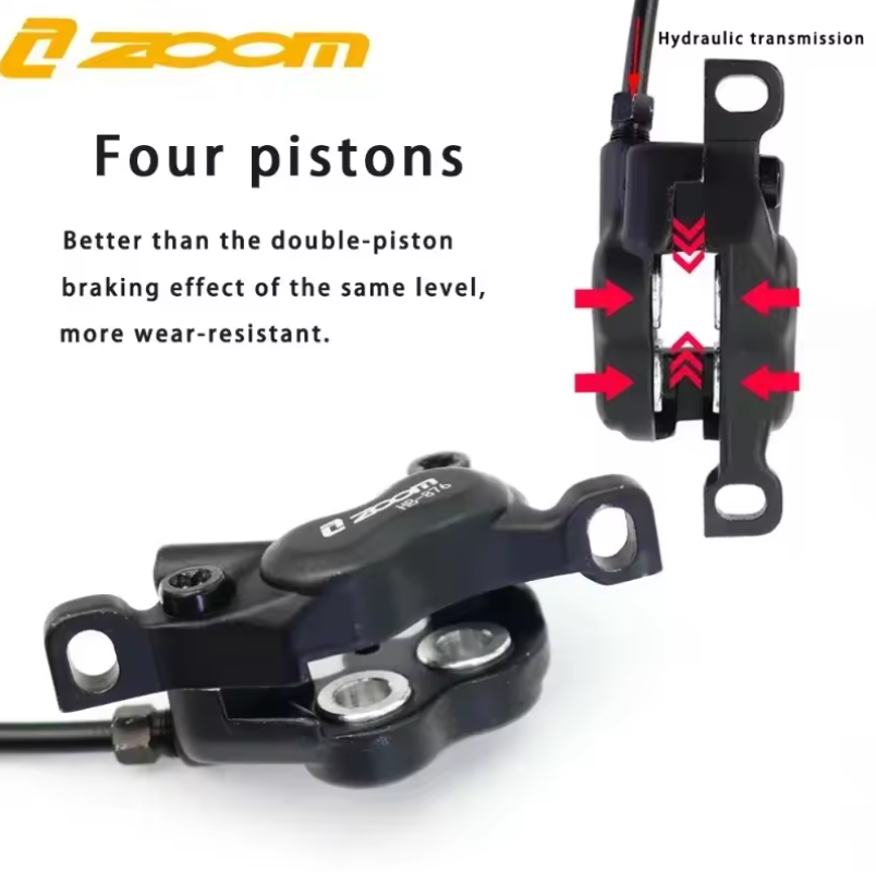 ZOOM HB-876E E-bike Set Rem Ca - Zoom Hydraulic Brake 4 Piston E-Scooter ulasan dan harga