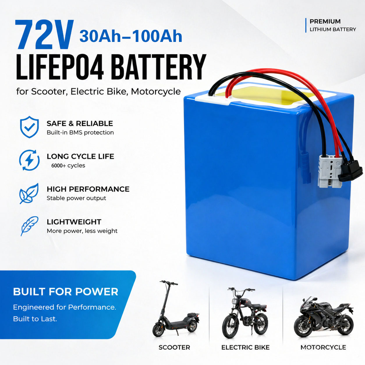 Paket Baterai Lithium LiFePO4  - 72V 30Ah Lifepo4 Battery Pack ulasan dan harga