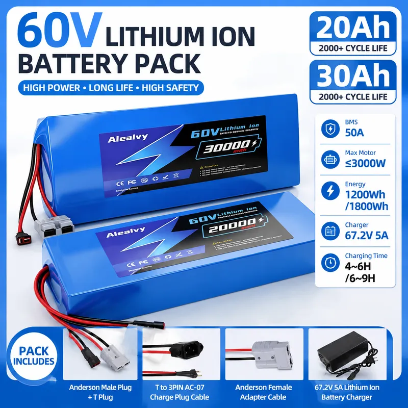 Aleaivy 60V 20AH 30AH 21700 Pa - 60V 30Ah 21700 Battery Pack ulasan dan harga