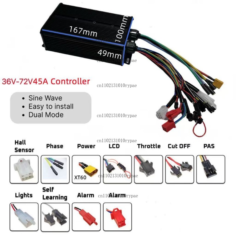 Pengontrol Gelombang Sinus Tig - 72V 45A Dual Controller ulasan dan harga