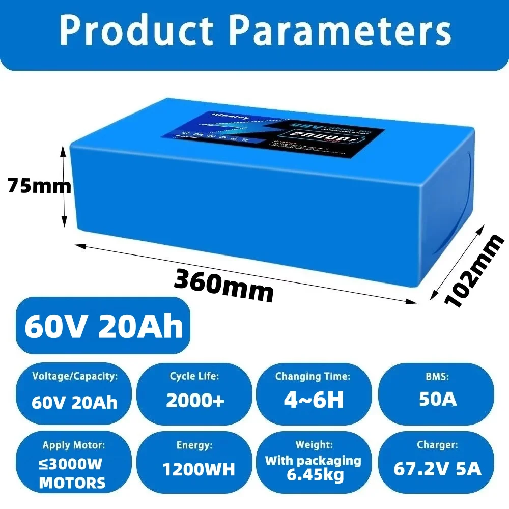 Baterai Aleaivy 60V 20AH 30AH  - 60V 30Ah 21700 Battery Pack ulasan dan harga